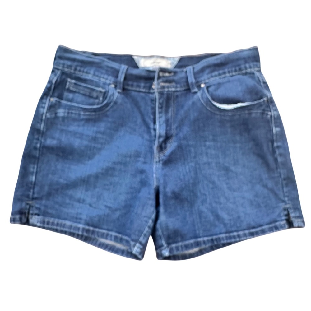 Levi's Denim Shorts Women Y2K 10 Blue Dark Wash Mid Rise Stretch 5 Pocket Casual